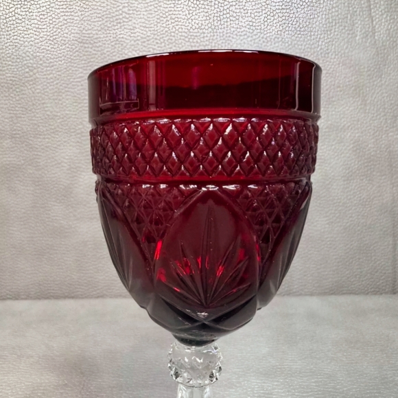 Set Of 5Cristal d'Arques Durand Antique Ruby Red Wine Goblets Glasses 8” - Picture 2 of 8
